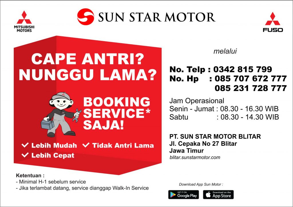 LAYANAN BOOKING SERVICE PT. SUN STAR MOTOR BLITAR