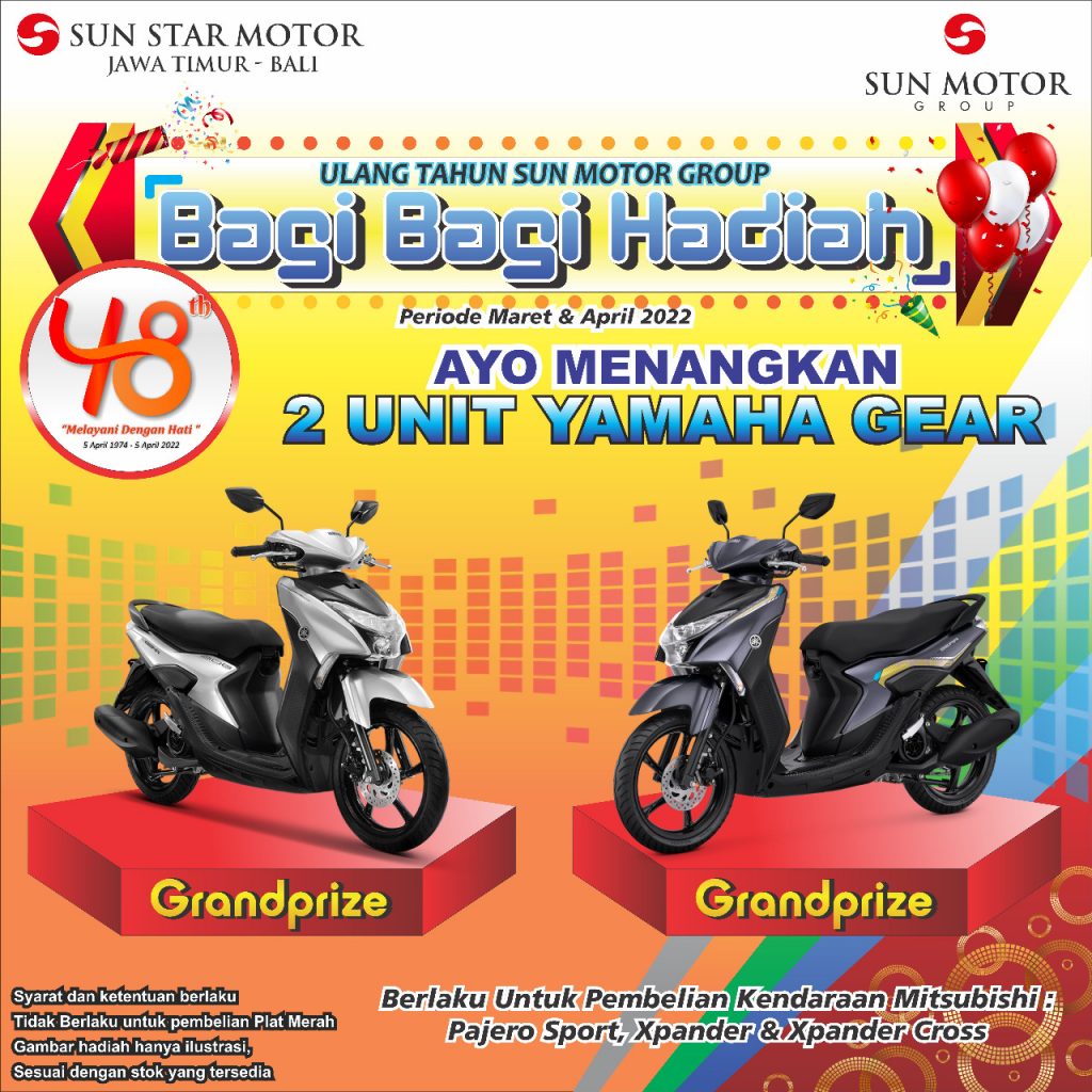 SUN MOTOR BAGI – BAGI HADIAH PERIODE MARET – APRIL 2022