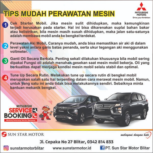 TIPS MUDAH PERAWATAN MESIN KENDARAAN ANDA