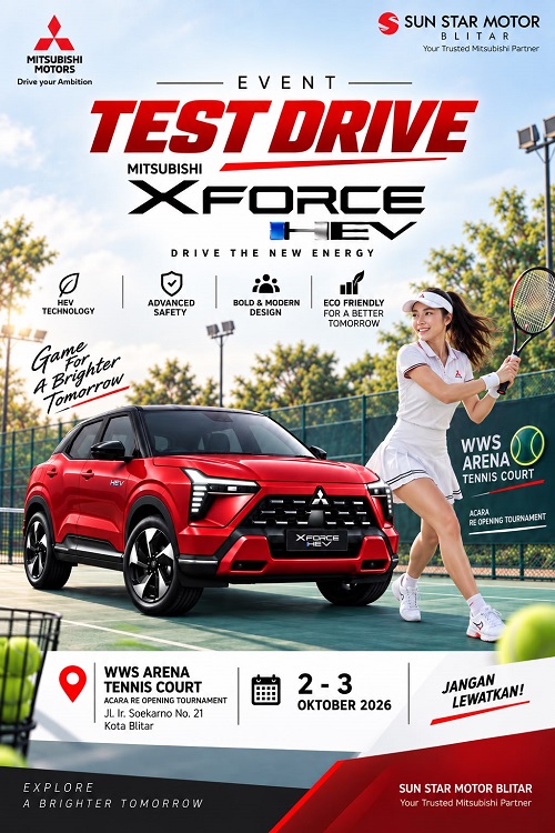eVENT TEST DRIVE MITSUBISHI XFORCE HEV DI WWS ARENA TENIS BLITAR