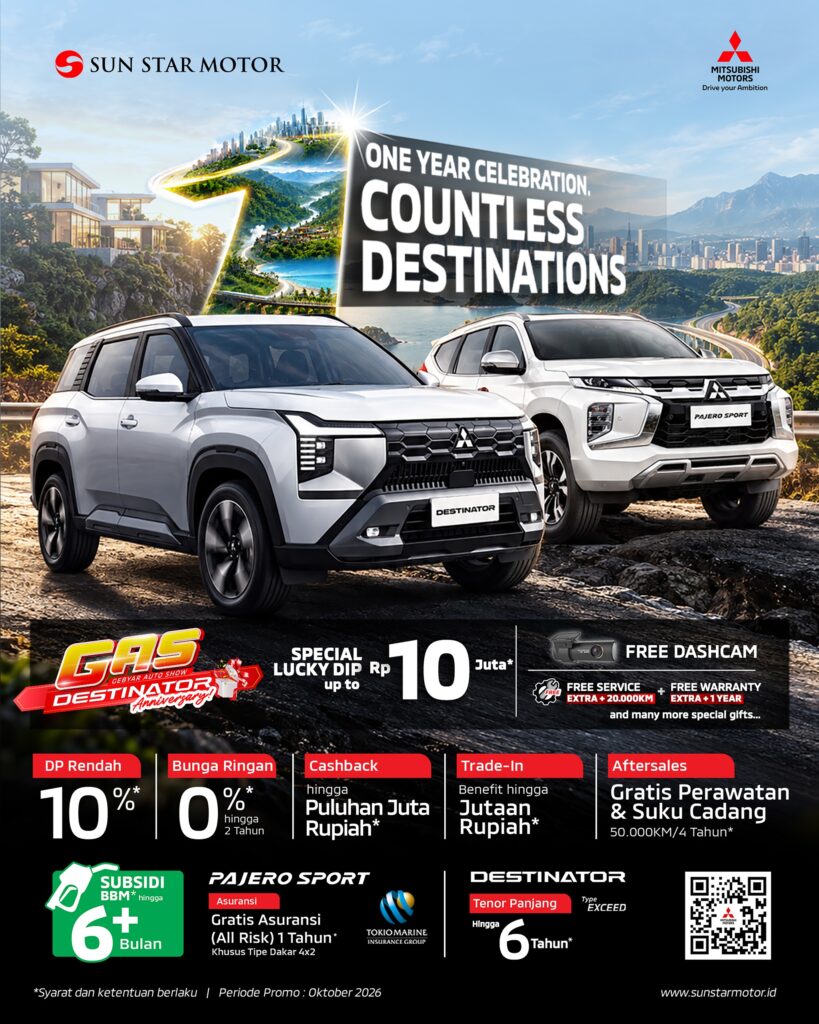 Rayakan 1 Tahun Mitsubishi Destinator dengan kesempatan terbaik memiliki SUV impian Anda!